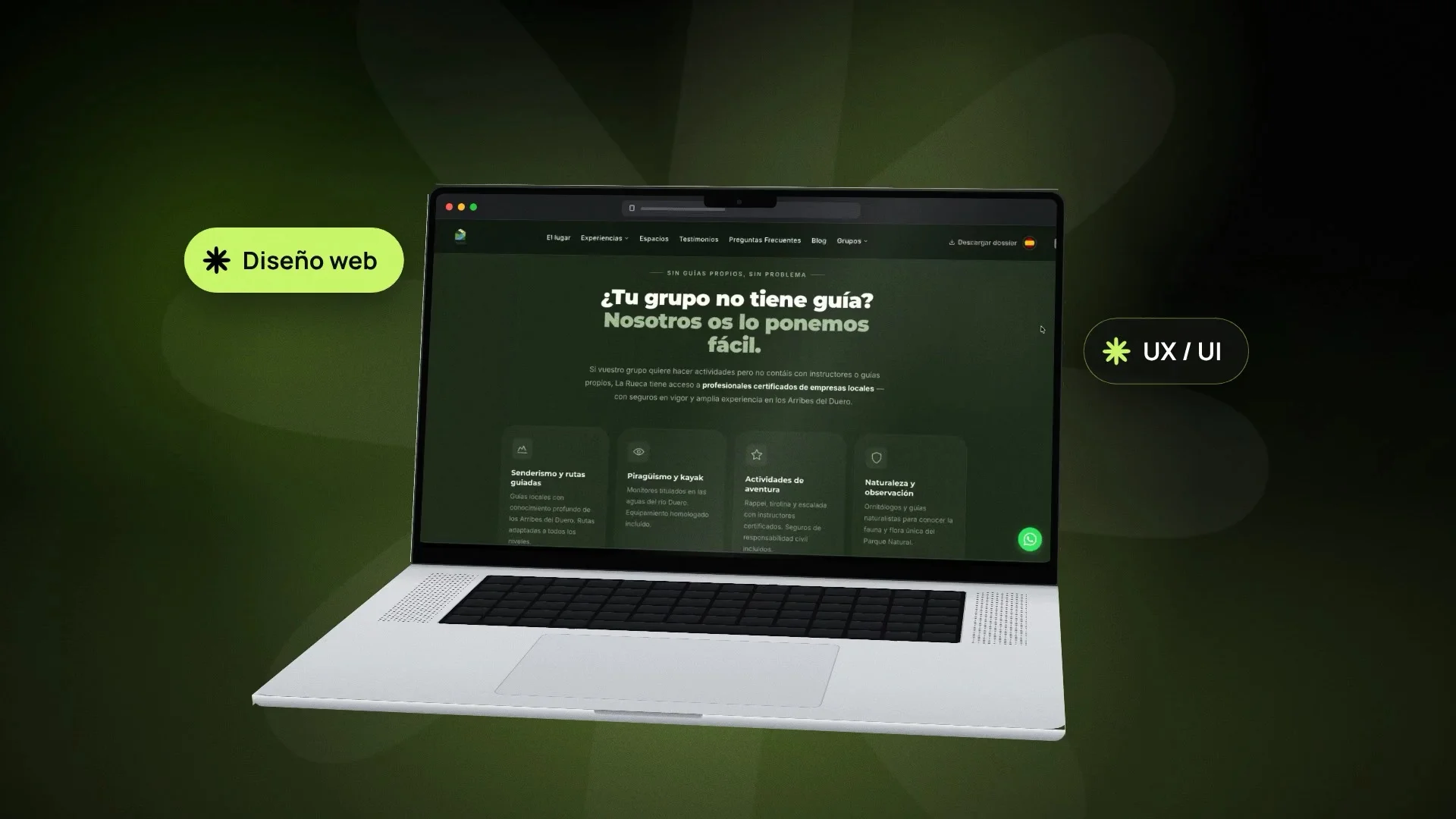 Recorrido por la web de Alojamiento La Rueca y sus espacios