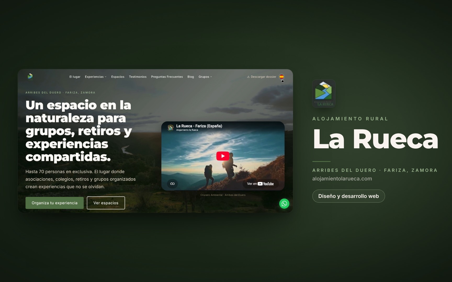 Portada de la web de Alojamiento La Rueca